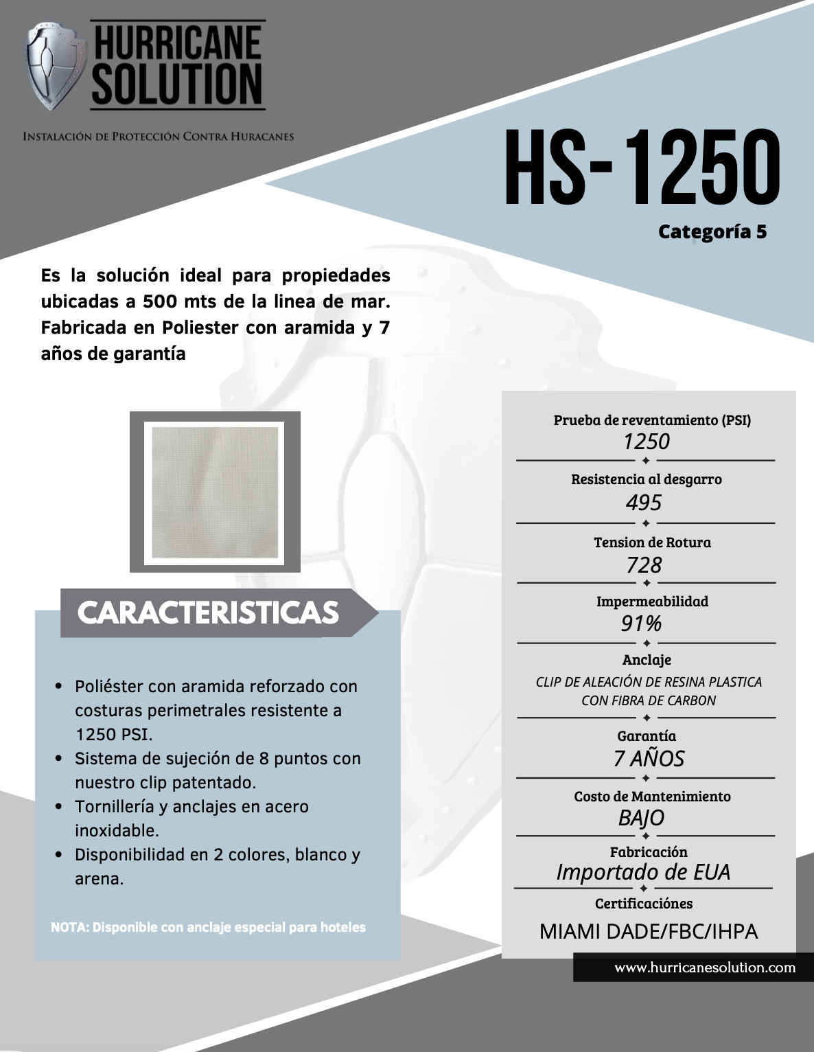 Ficha técnica HS-1250